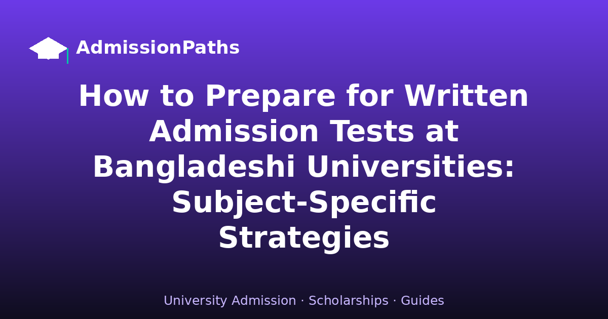 How to Prepare for Written Admission Tests at Bangladeshi Universities: Subject-Specific Strategies