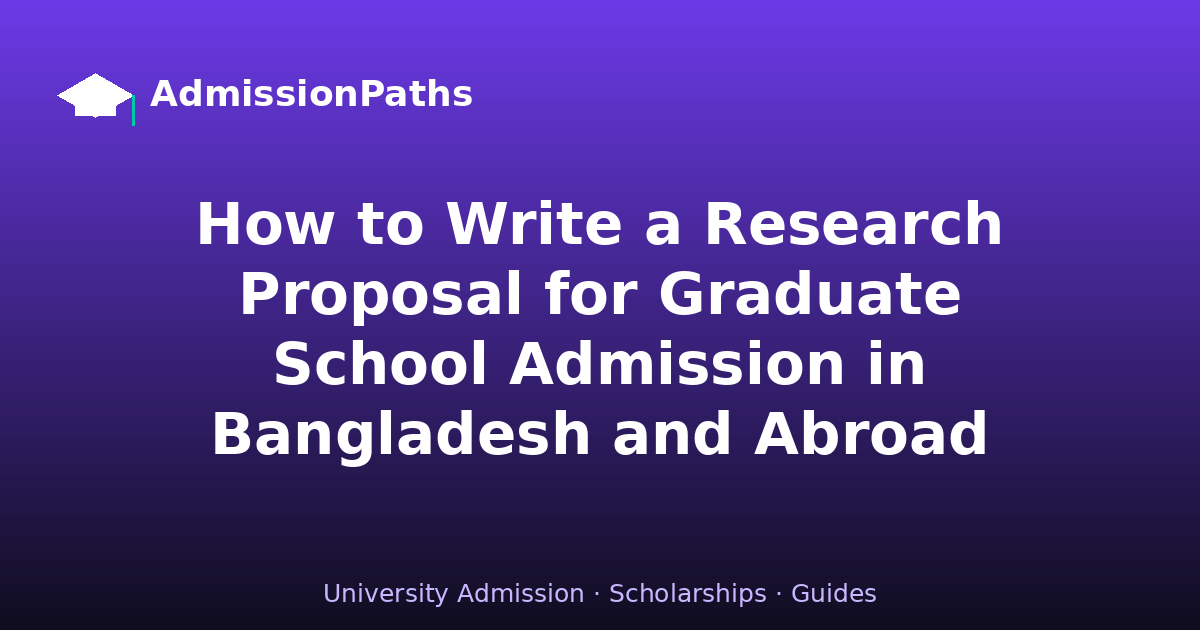 How to Write a Research Proposal for Graduate School Admission in Bangladesh and Abroad